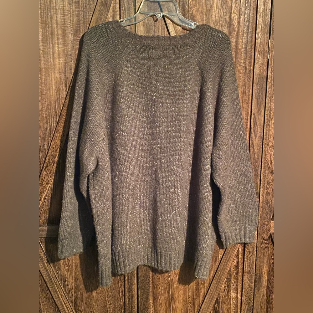 Old Navy Women's Crewneck Sweater - Brown/Olive Green - Picture 4 of 6